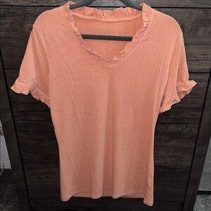 Ruffled Peach Women's Top